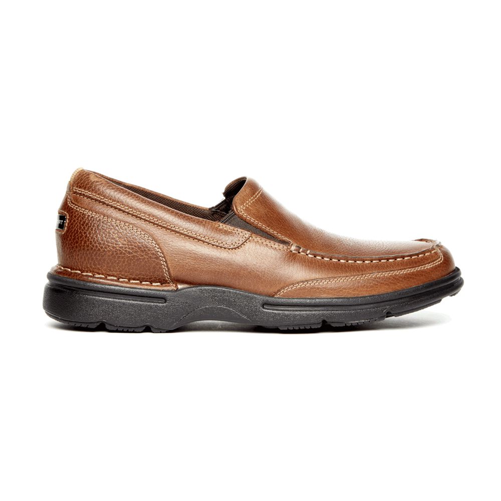 Sapatos De Caminhada Homem Rockport Prowalker Eureka Plus Slip-On Marrom,Portugal RZHAL-4912